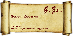 Geyer Zsombor névjegykártya
